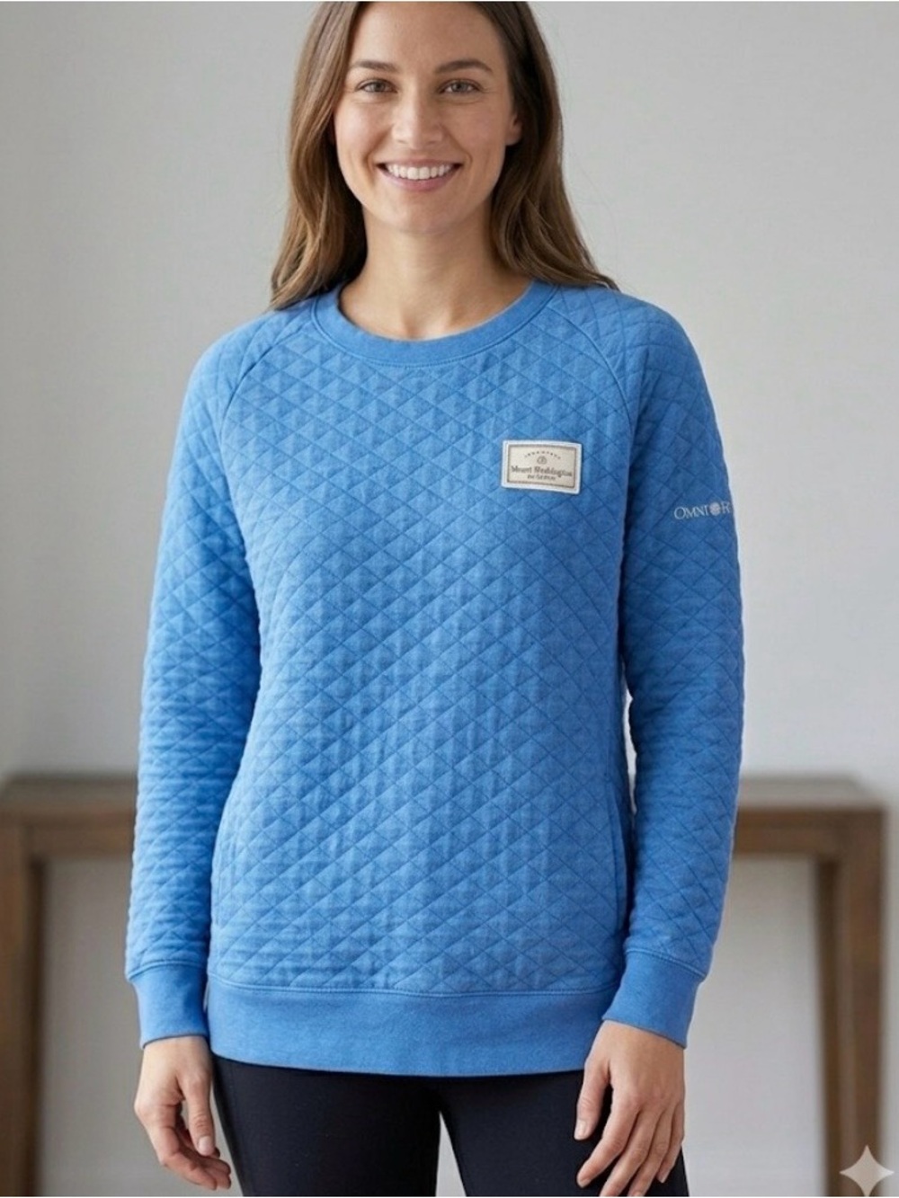 Artisans Mount Washington Resort Quilted Pullover Sweatshirt Blue Large Souvenir